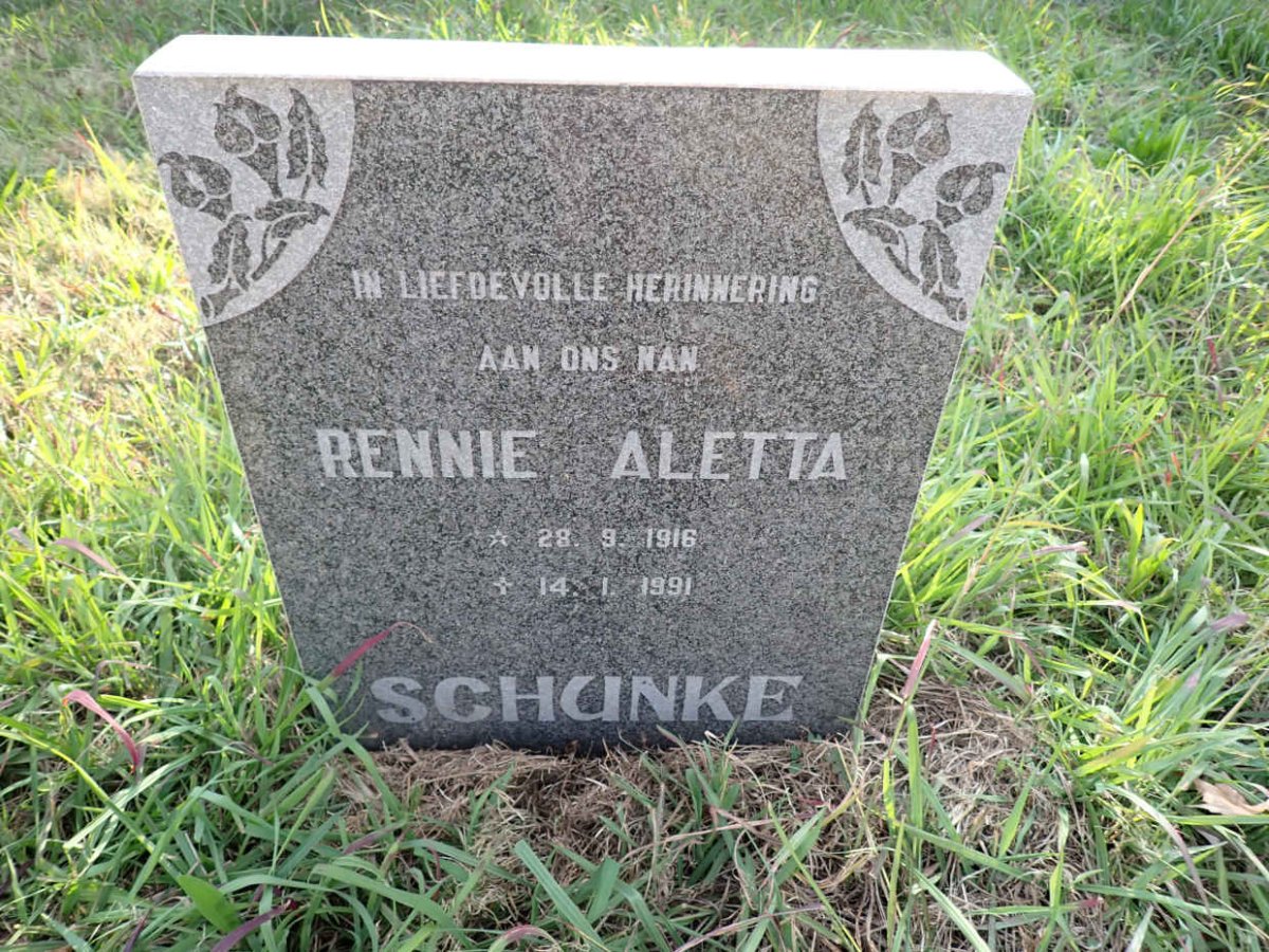 SCHUNKE Rennie Aletta 1916-1991