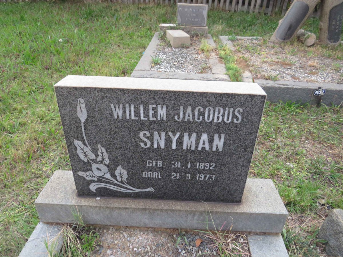 SNYMAN Willem Jacobus 1892-1973
