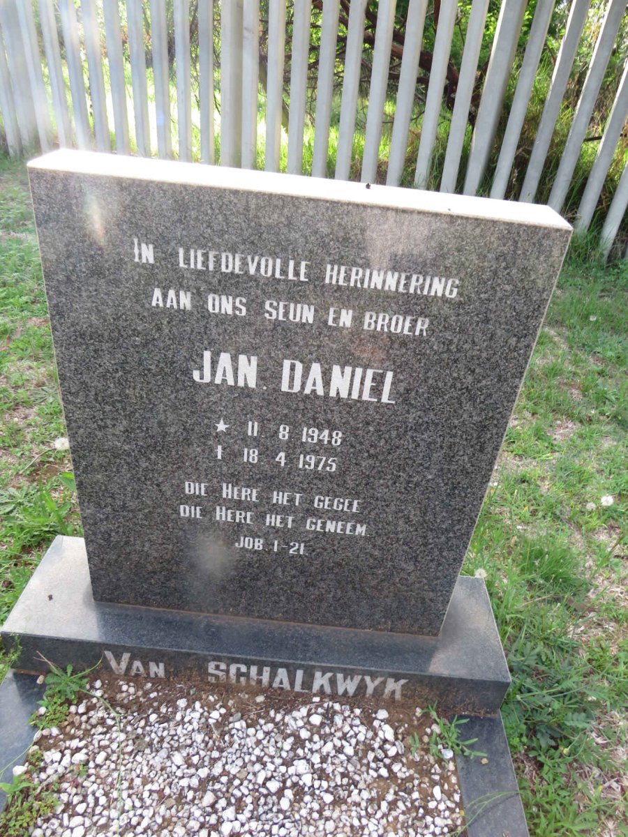 SCHALKWYK Jan Daniel, van 1948-1975