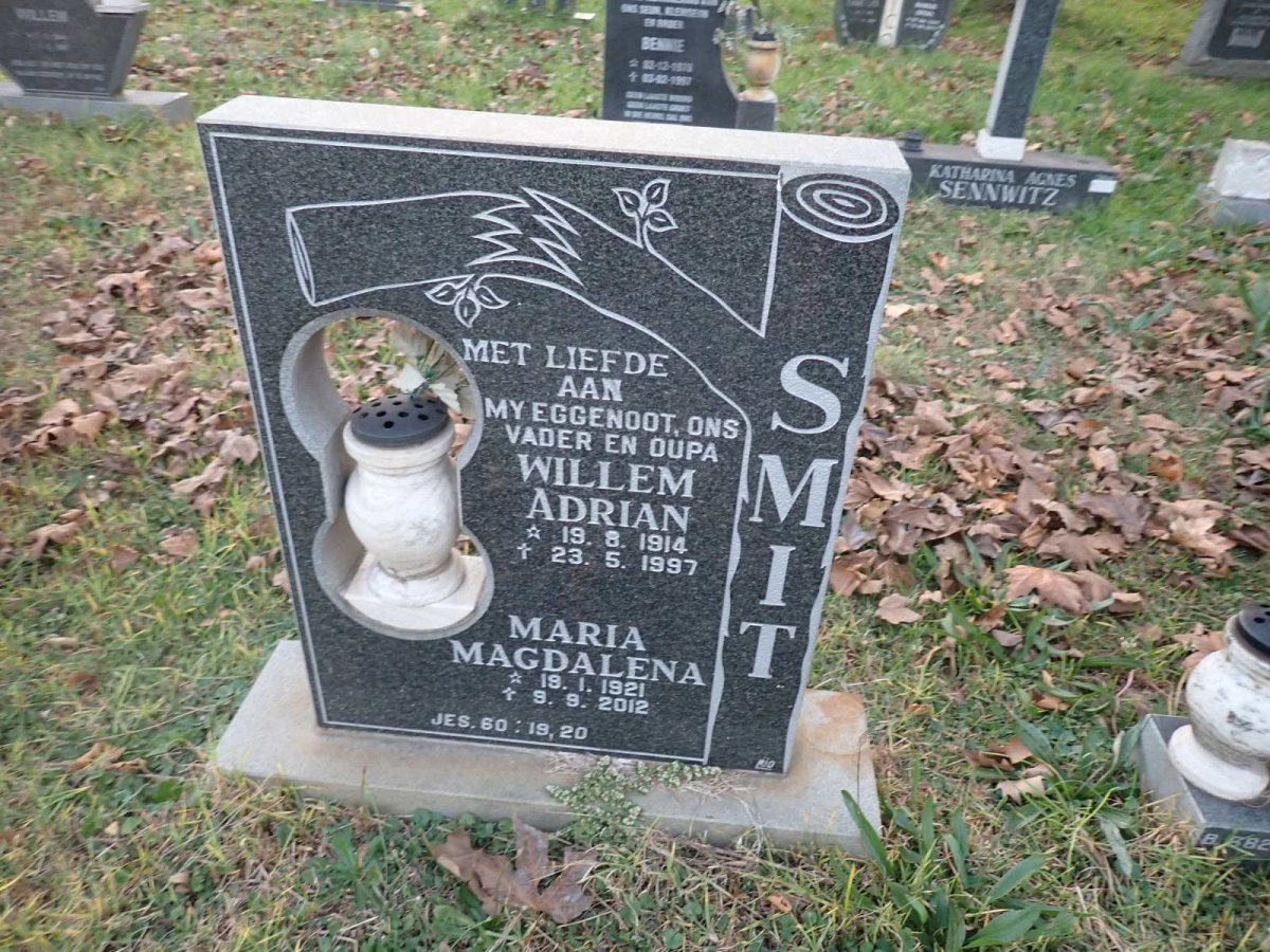 SMIT Willem Adrian 1914-1997 &amp; Maria Magdalena 1921-2012