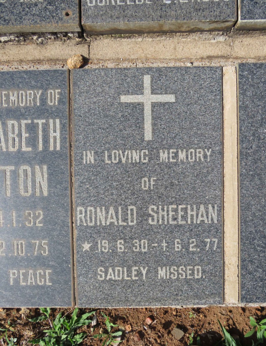 SHEEHAN Ronald 1930-1977