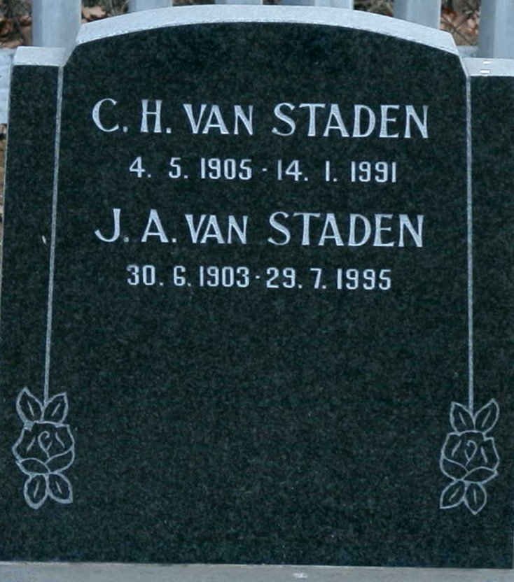 STADEN C.H., van 1905-1991 &amp; J.A. 1903-1995