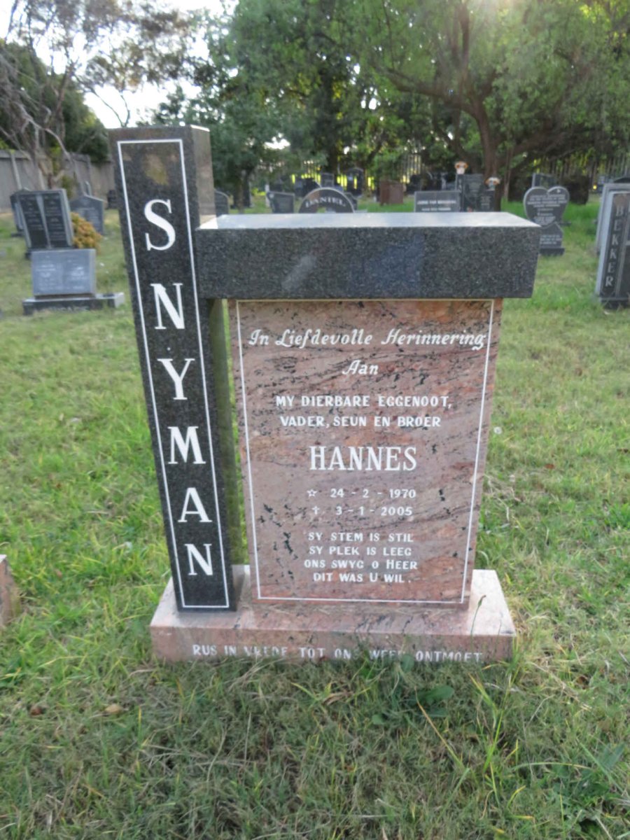 SNYMAN Hannes 1970-2005
