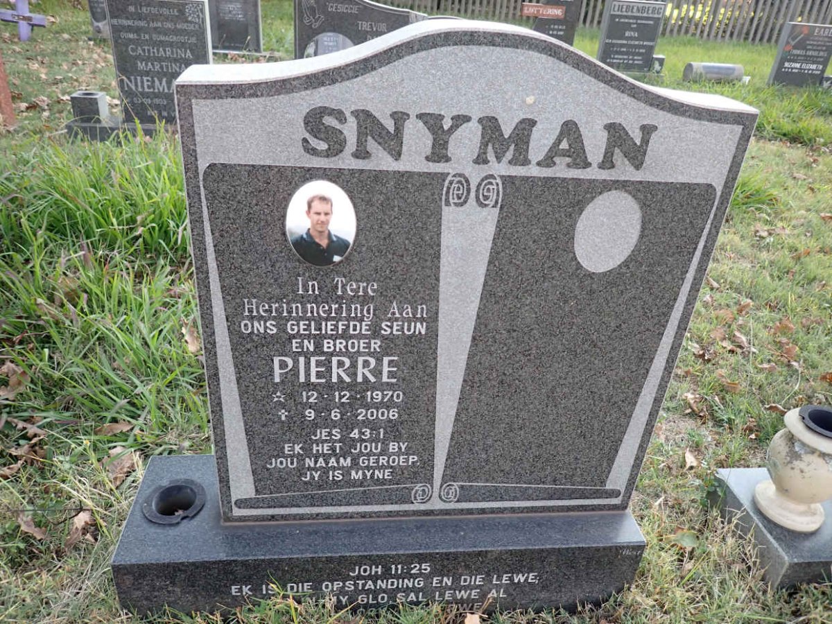 SNYMAN Pierre 1970-2006