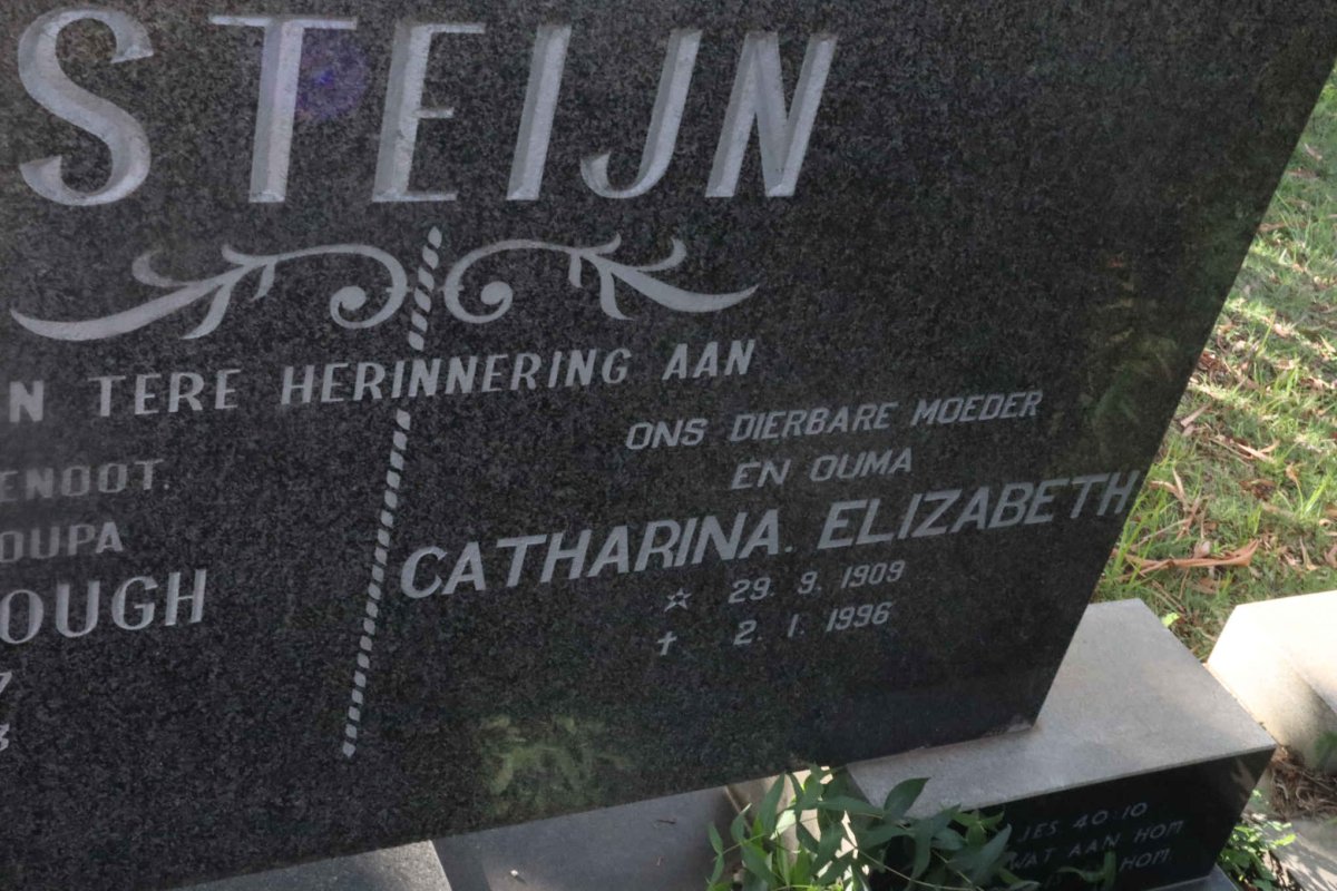 STEIJN Robert Brough 1907-1973 &amp; Catharina Elizabeth 1909-1996