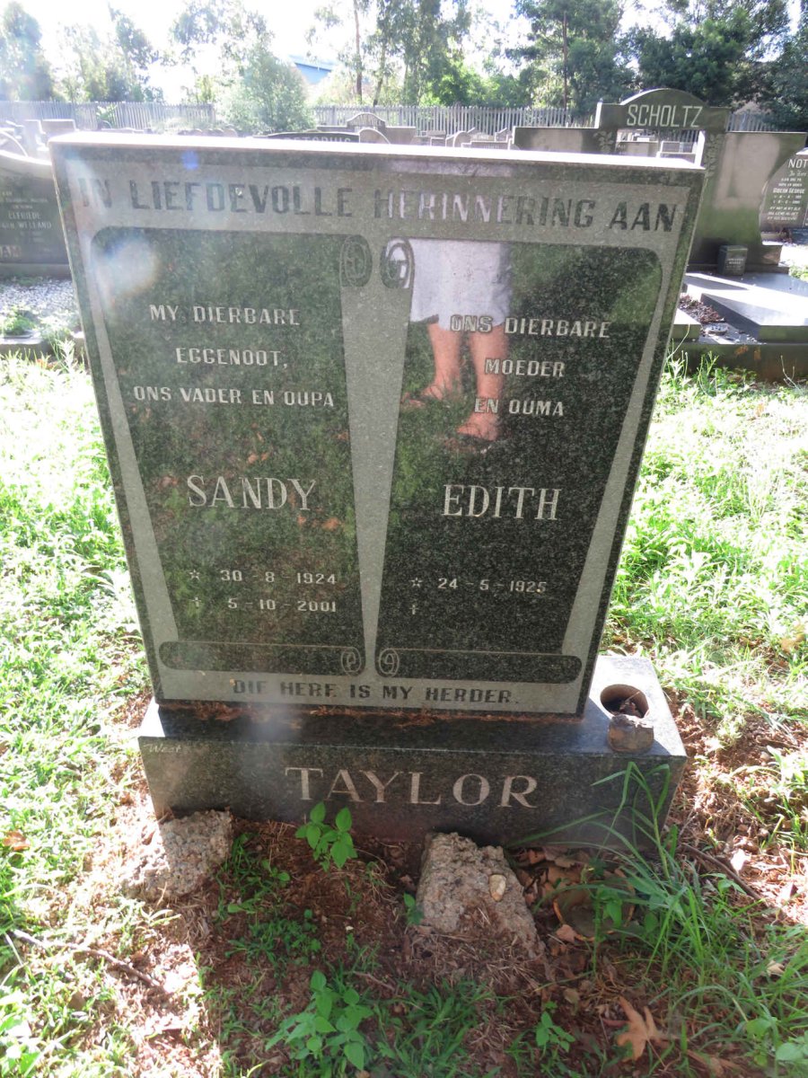 TAYLOR Sandy 1924-2001 &amp; Edith 1925-