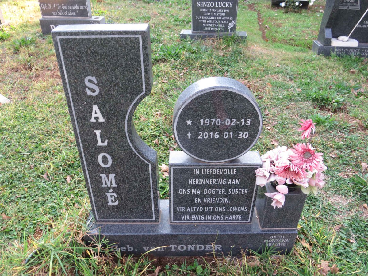 TONDER Salome, van 1970-2016
