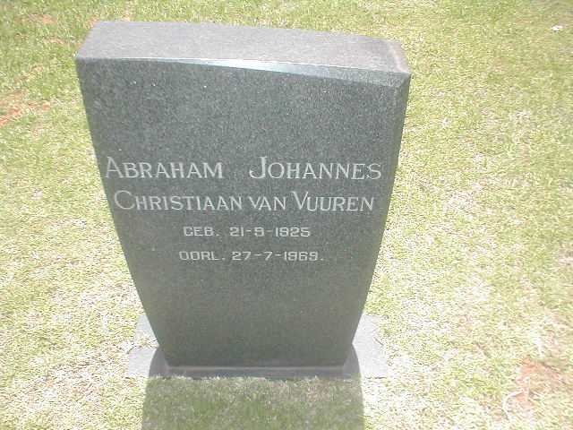 VUUREN Abraham Johannes Christiaan, van 1825-1969