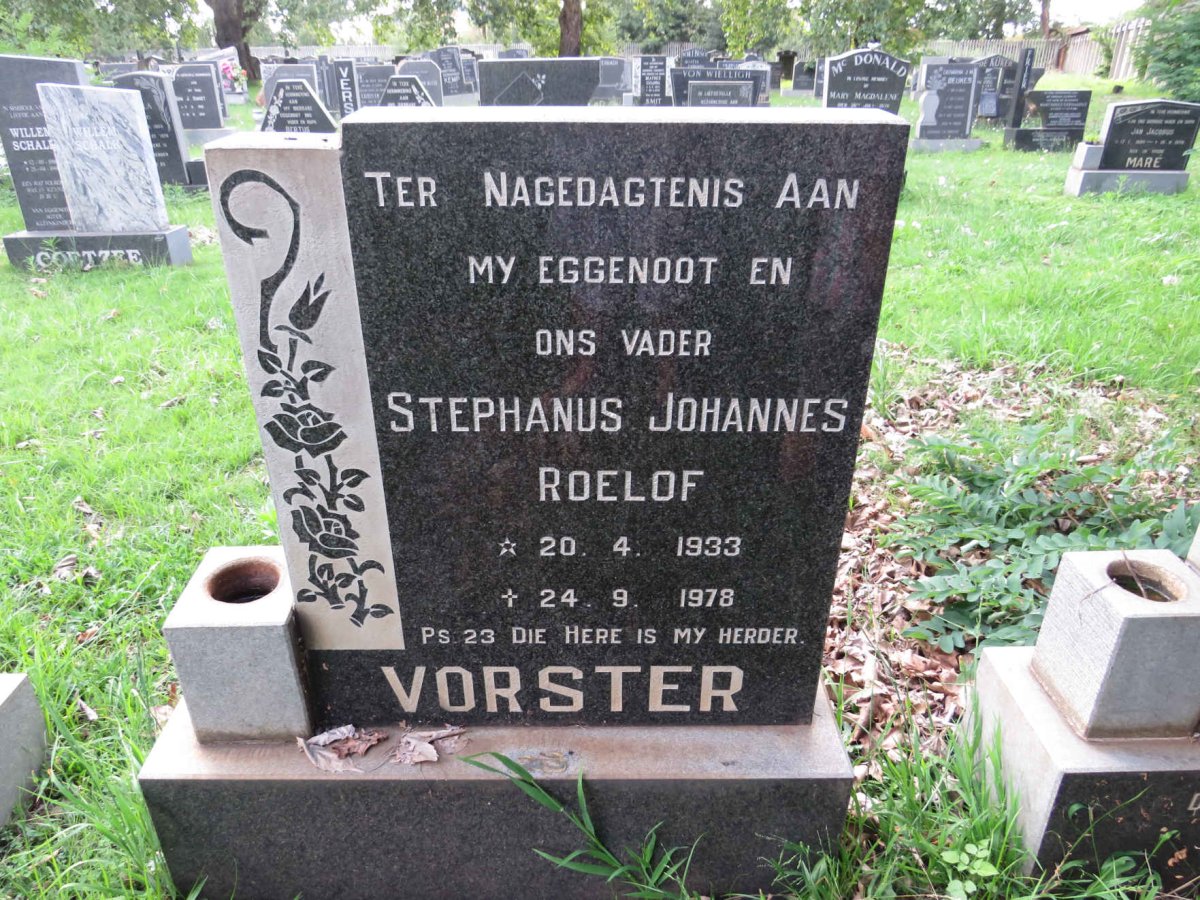 VORSTER Stephanus Johannes Roelof 1933-1978