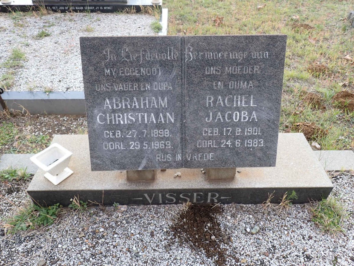 VISSER Abraham Christiaan 1898-1969 &amp; Rachel Jacoba 1901-1983