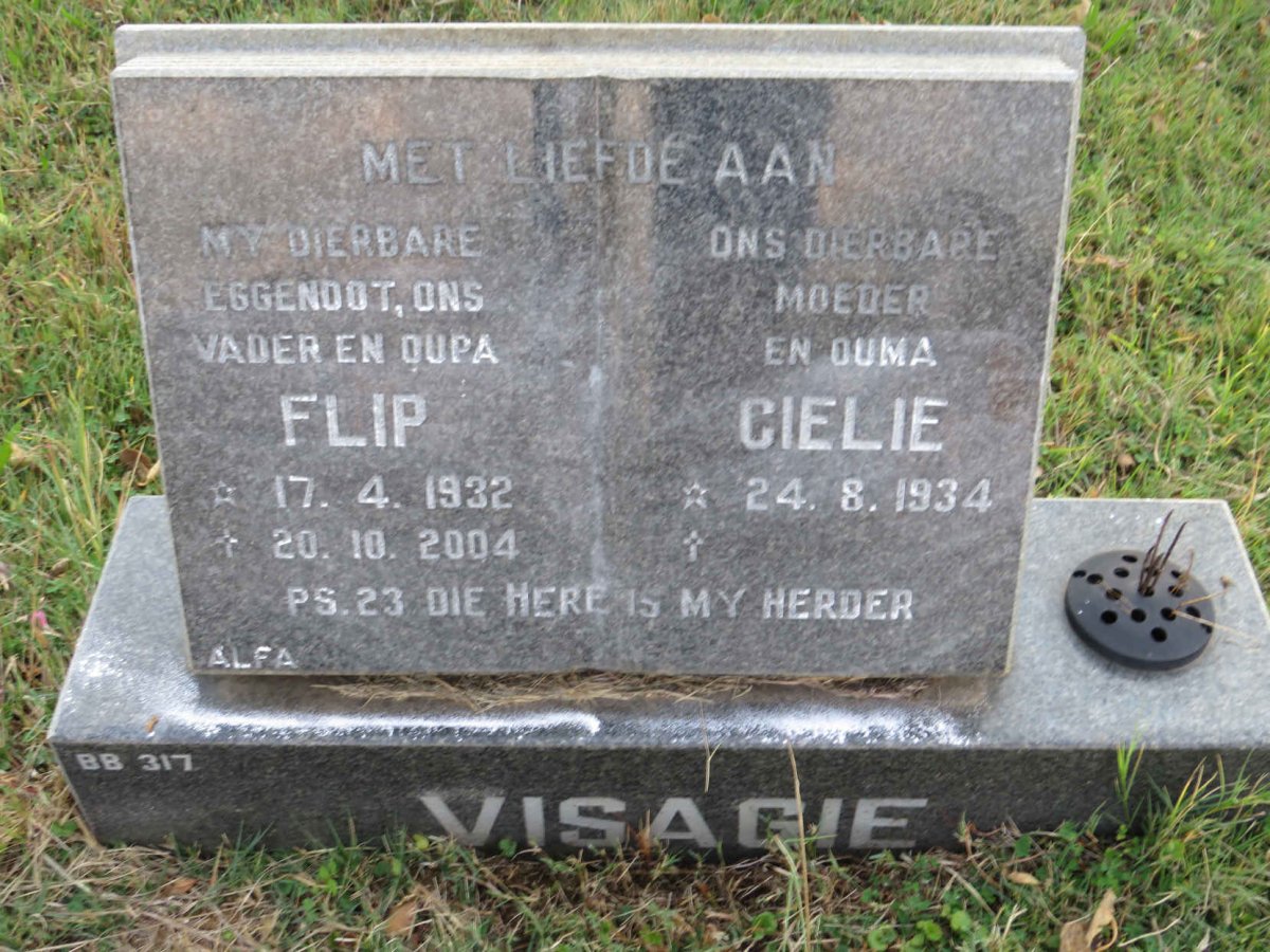 VISAGIE Flip 1932-2004 &amp; Gielie 1934-