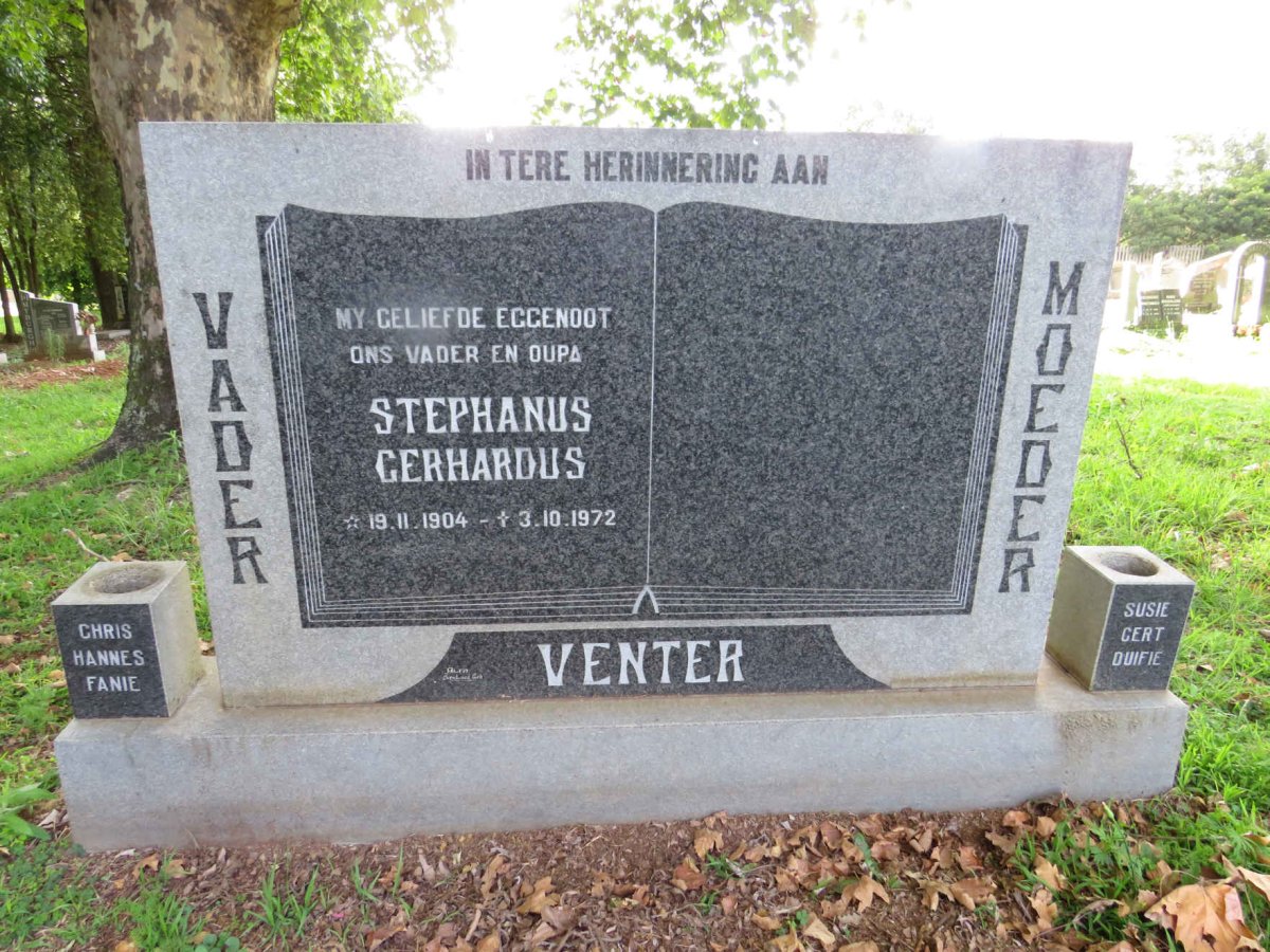 VENTER Stephanus Gerhardus 1904-1972