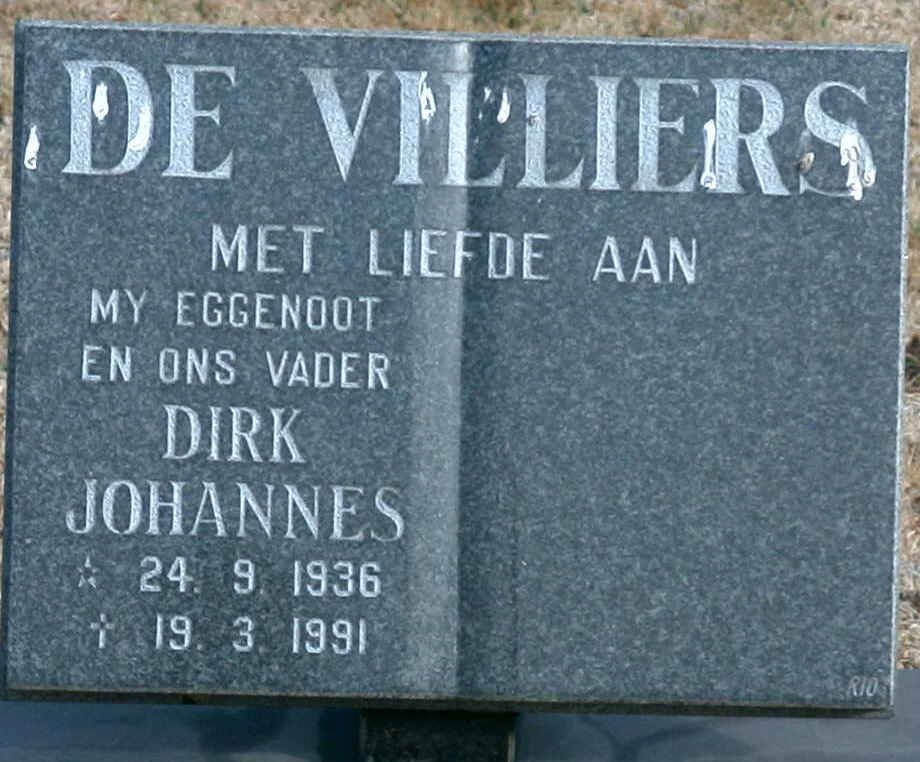 VILLIERS Dirk Johannes, de 1936-1991
