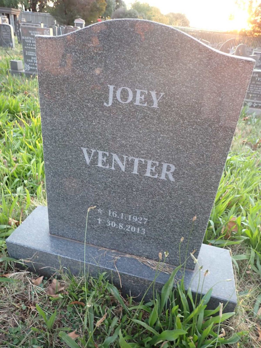 VENTER Joey 1927-2013