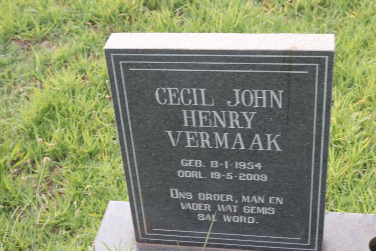 VERMAAK Cecil John Henry 1954-2009