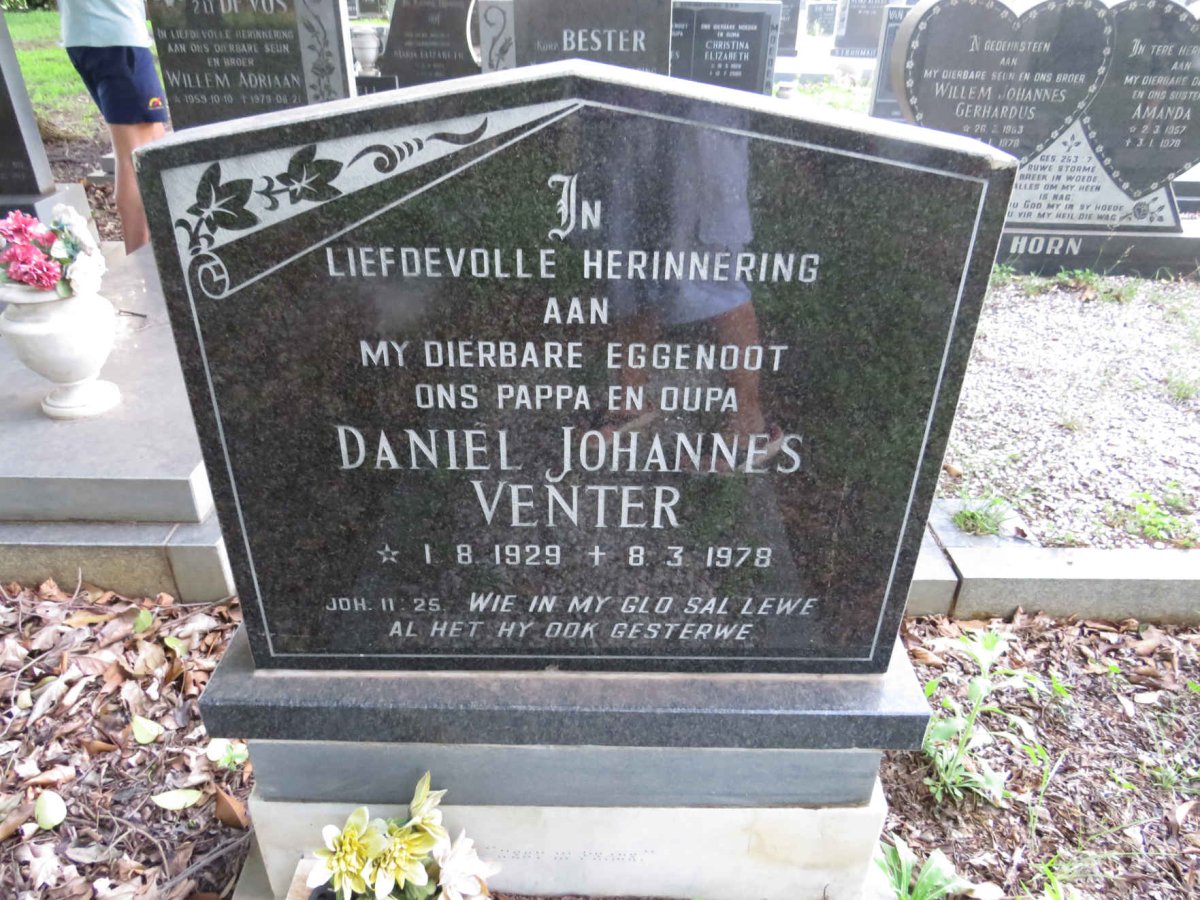 VENTER Daniel Johannes 1929-1978