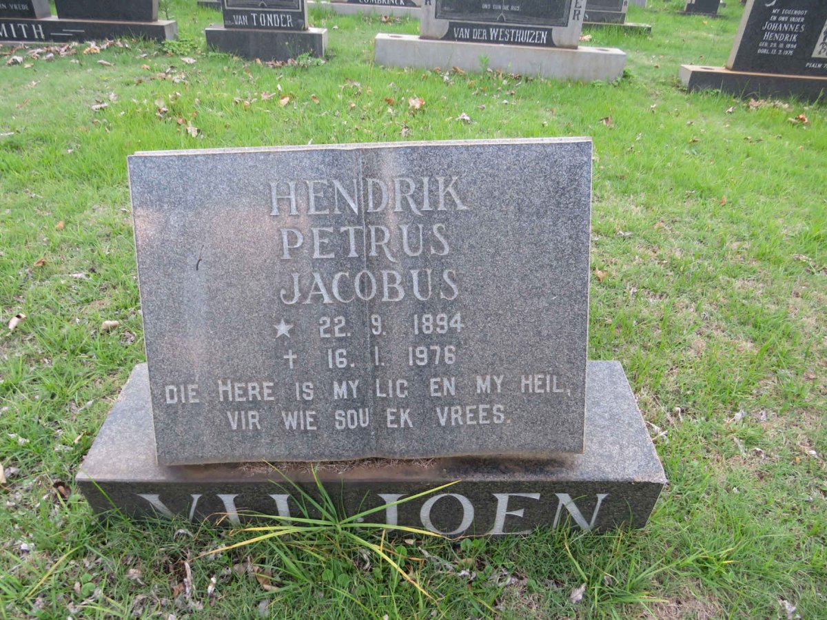 VILJOEN Hendrik Petrus Jacobus 1894-1976