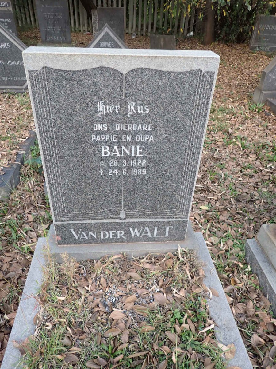 WALT Banie, van der 1922-1989
