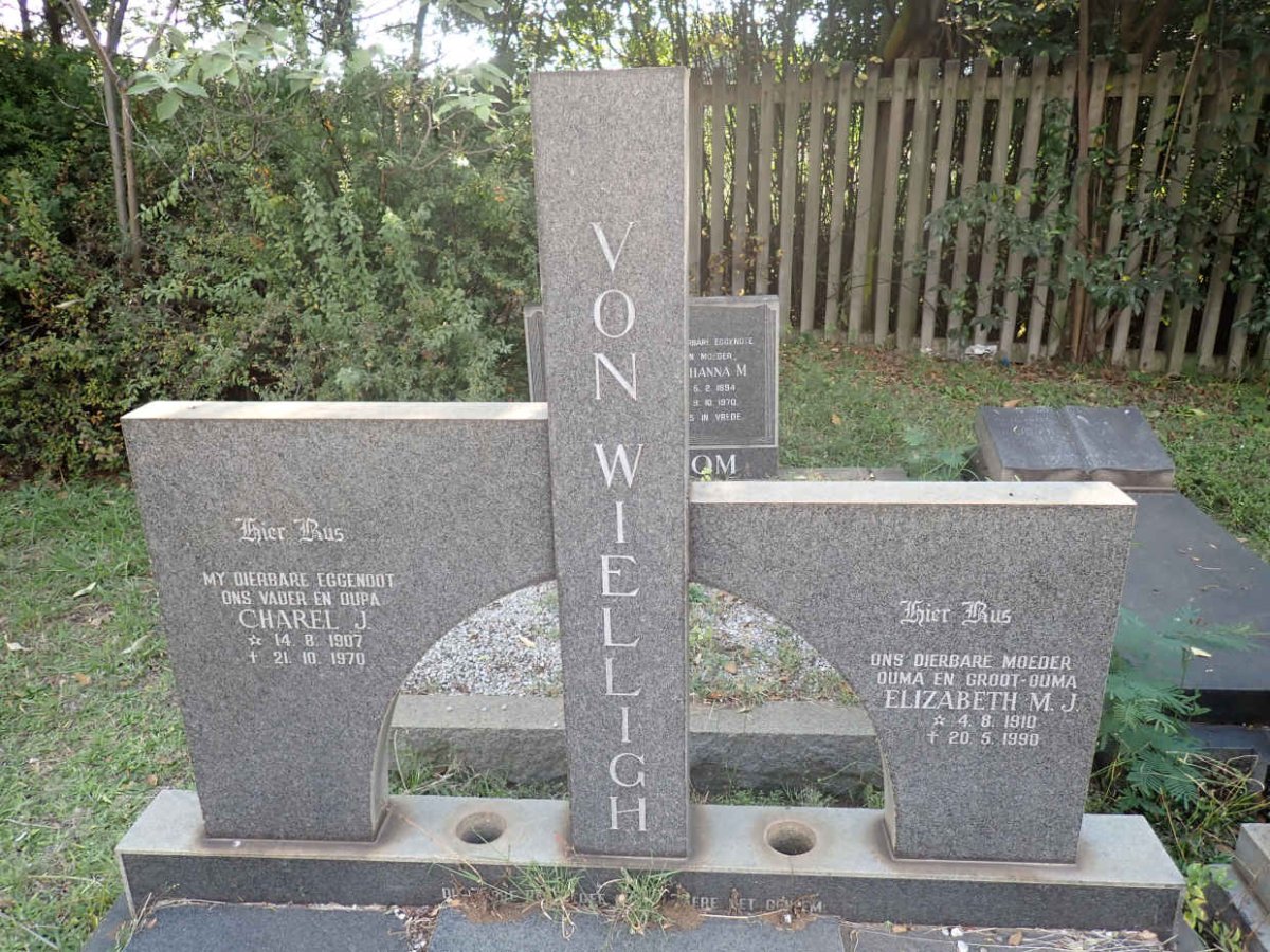 WIELLIGH Carel J., von 1907-1970 &amp; Elizabeth M.J. 1910-1990