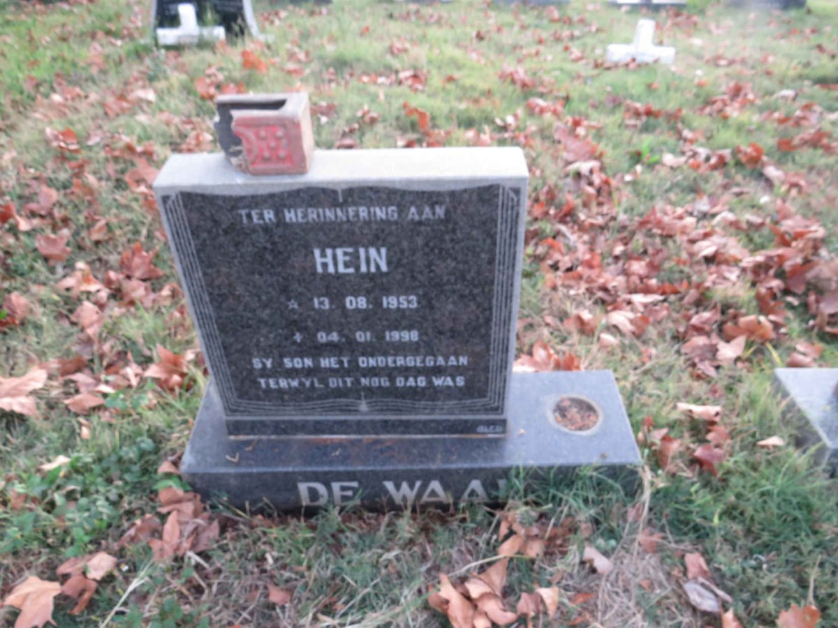 WAAL Hein, de 1953-1998