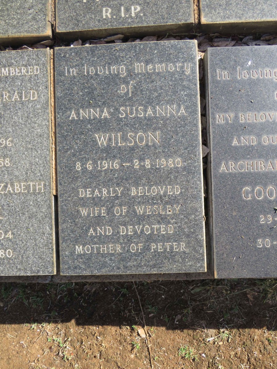 WILSON Anna Susanna 1916-1980