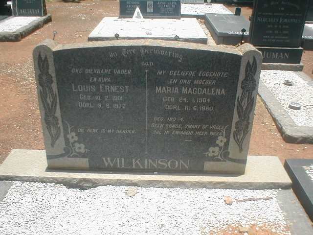 WILKINSON Louis Renest 1901-1972 &amp; Maria Magdalena 1904-1960