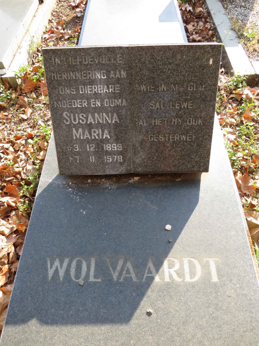 WOLVAARDT Susanna Maria 1899-1978