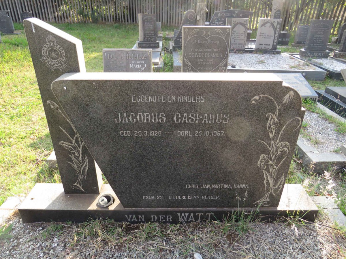 WATT Jacobus Casparus, van der 1928-1967