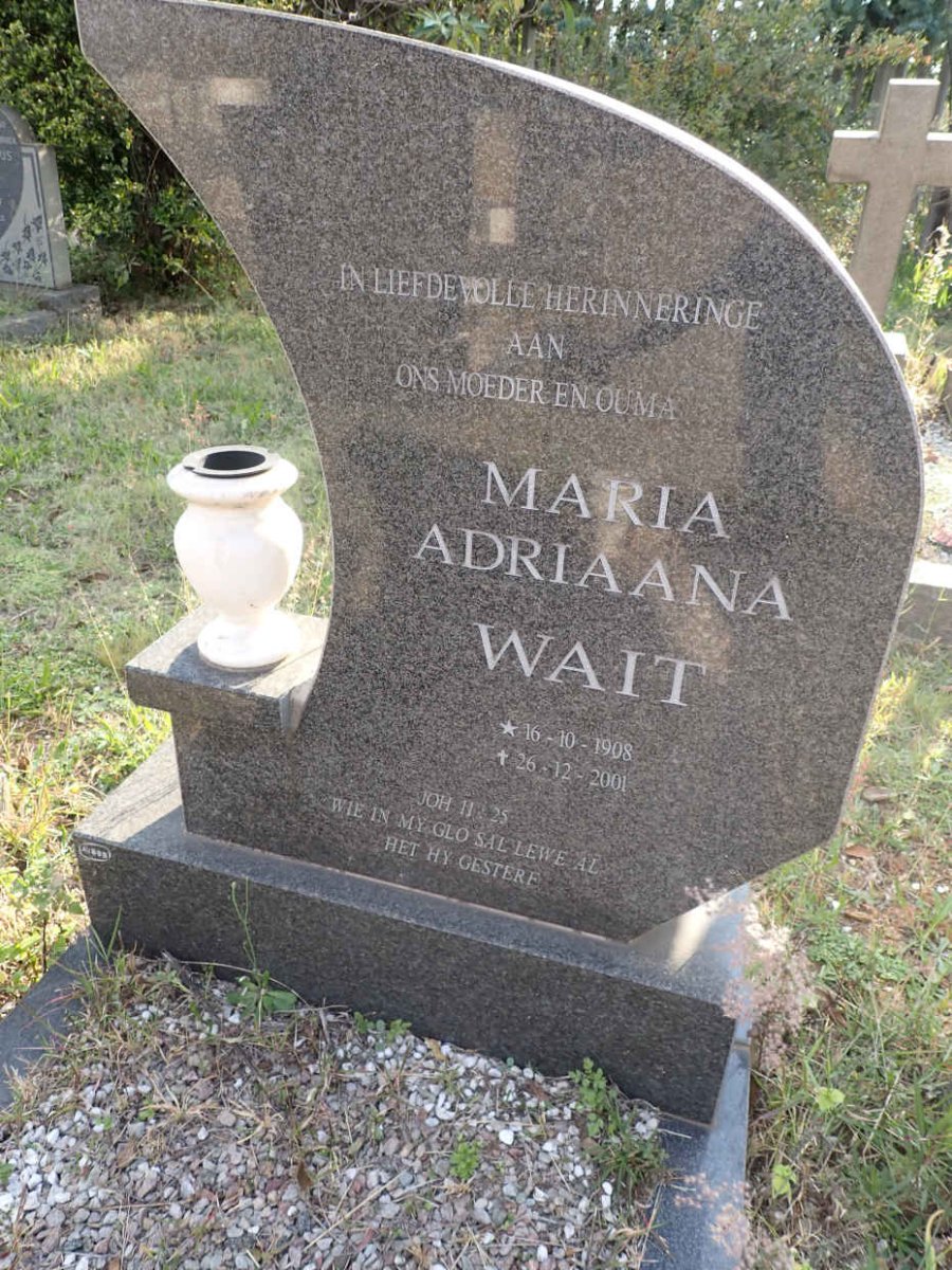WAIT Maria Adriaana 1908-2001