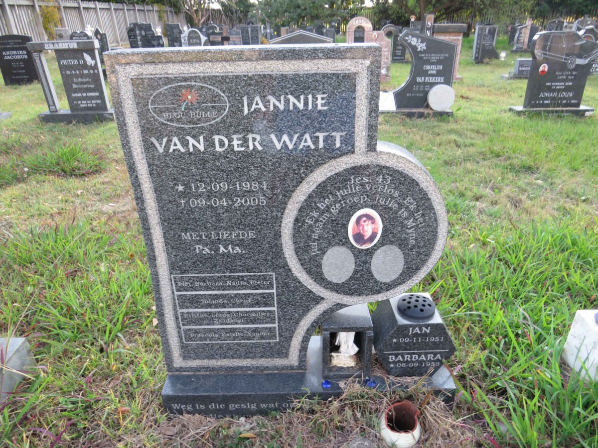 WATT Jan, van der 1951- &amp; Barbara 1953 ::  VAN DER WATT Jannie 1984-2005