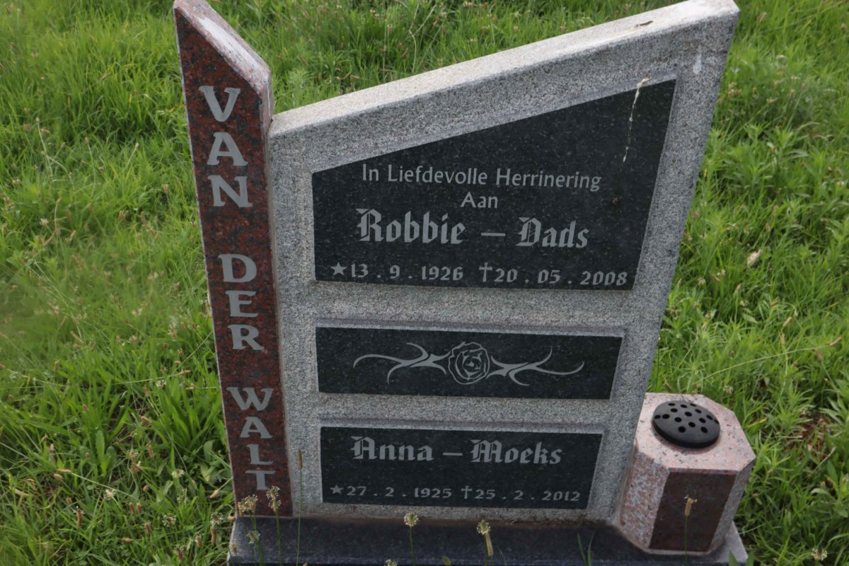 WALT Robbie, van der 1926-2008 &amp; Anna 1925-2012