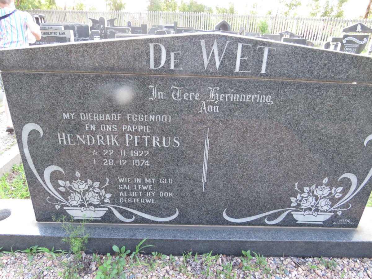 WET Hendrik Petrus, de 1922-1974