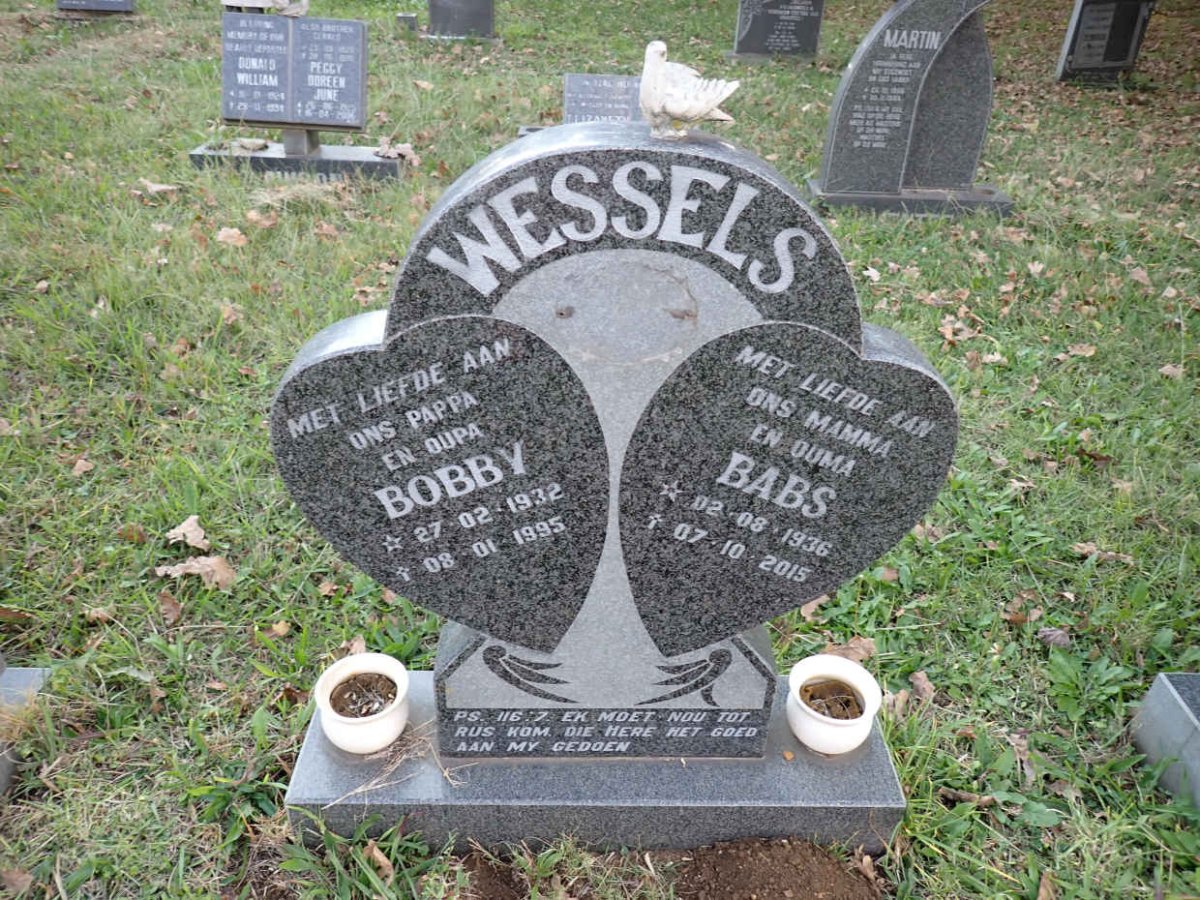 WESSELS Bobby 1932-1995 &amp; Babs 1936-2015