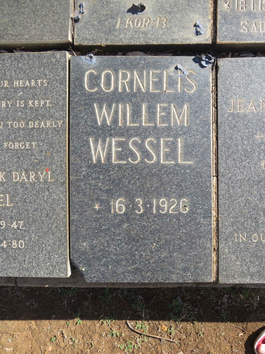 WESSEL Cornelis Willem 1926-