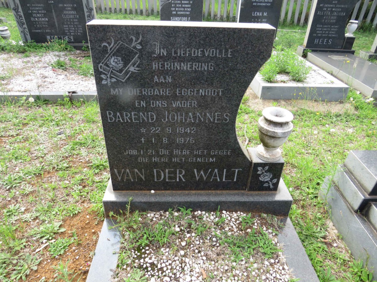WALT Barend Johannes, van der 1942-1975