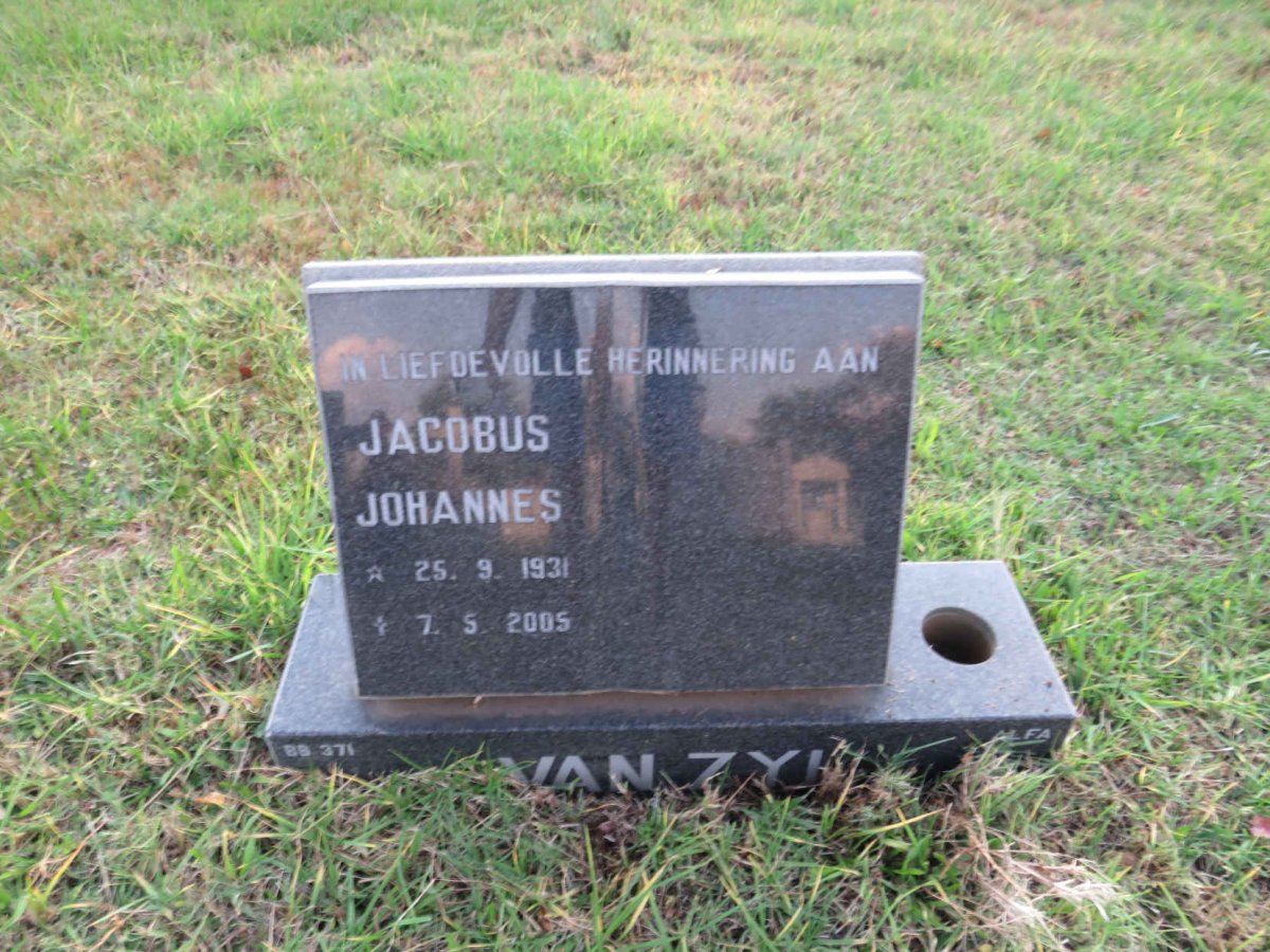 ZYL Jacobus Johannes, van 1931-2005