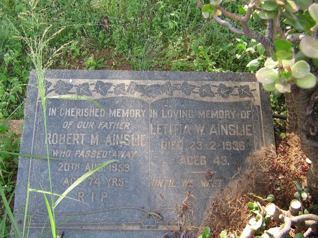AINSLIE Robert M. -1959 &amp; Letitia W. -1936