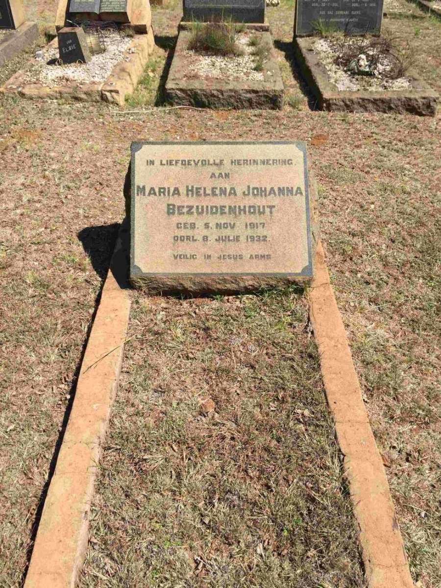 BEZUIDENHOUT Maria Helena Johanna 1917-1932
