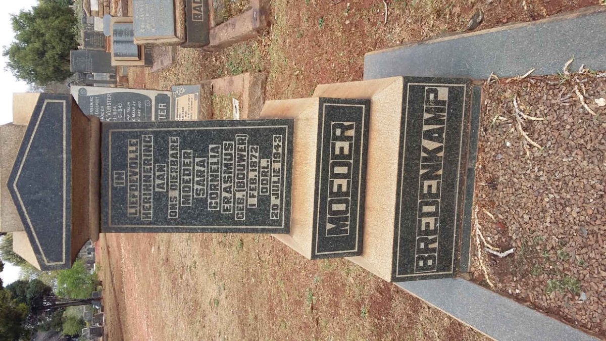 BREDENKAMP Sara Cornelia Erasmus nee BOUWER 1872-1943