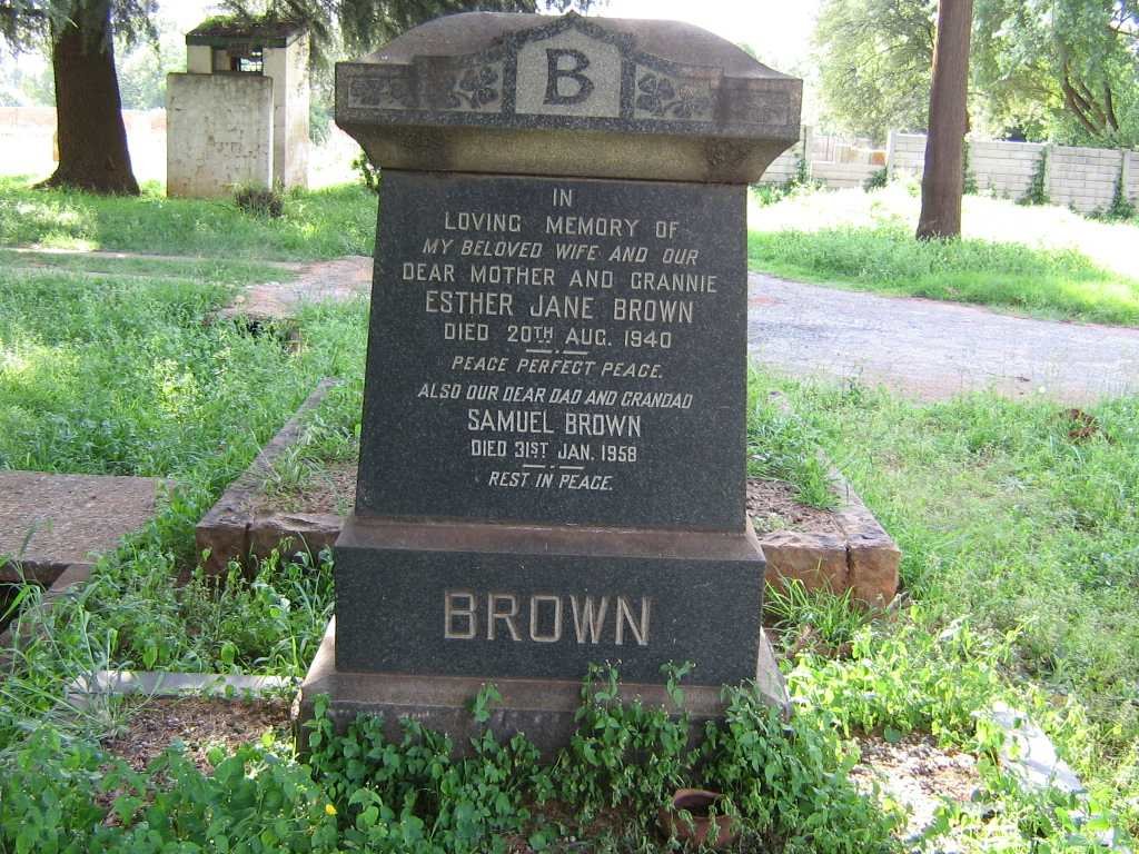 BROWN Samuel -1958 &amp; Esther Jane -1940