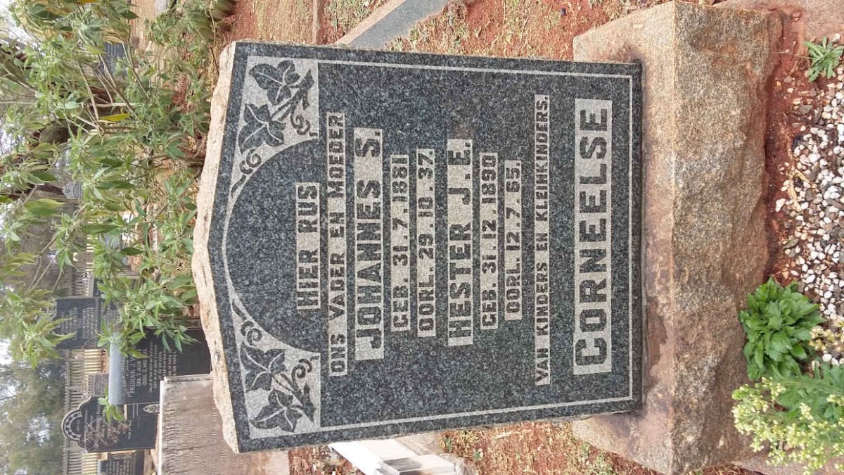 CORNEELSE Johannes S. 1881-1937 &amp; Hester J.E. 1890-1965