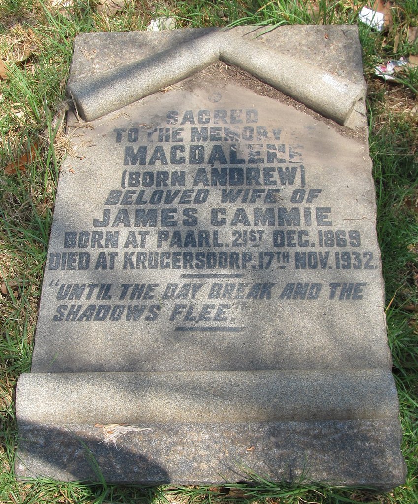 CAMMIE Magdalene nee ANDREW 1869-1932