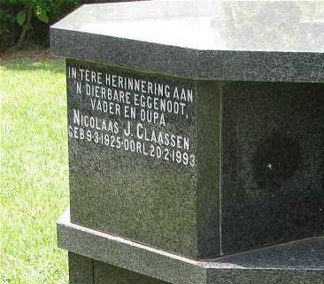 CLAASSEN Nicolaas J. 1925-1993