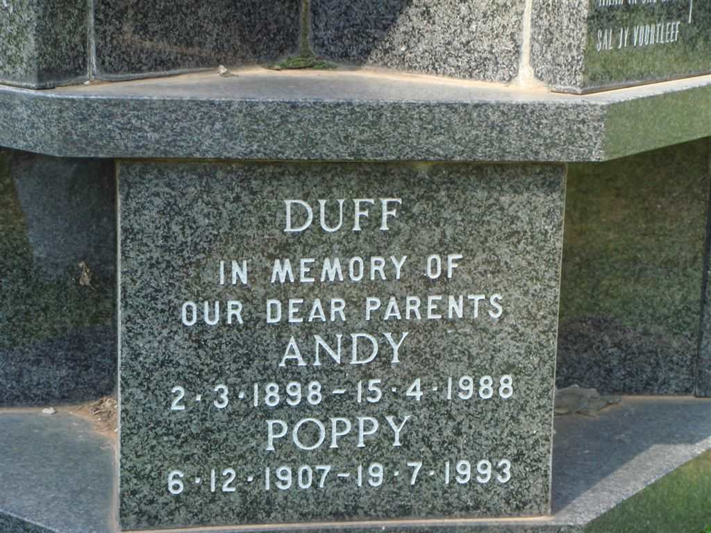 DUFF Andy 1898-1988 &amp; Poppy 1907-1993