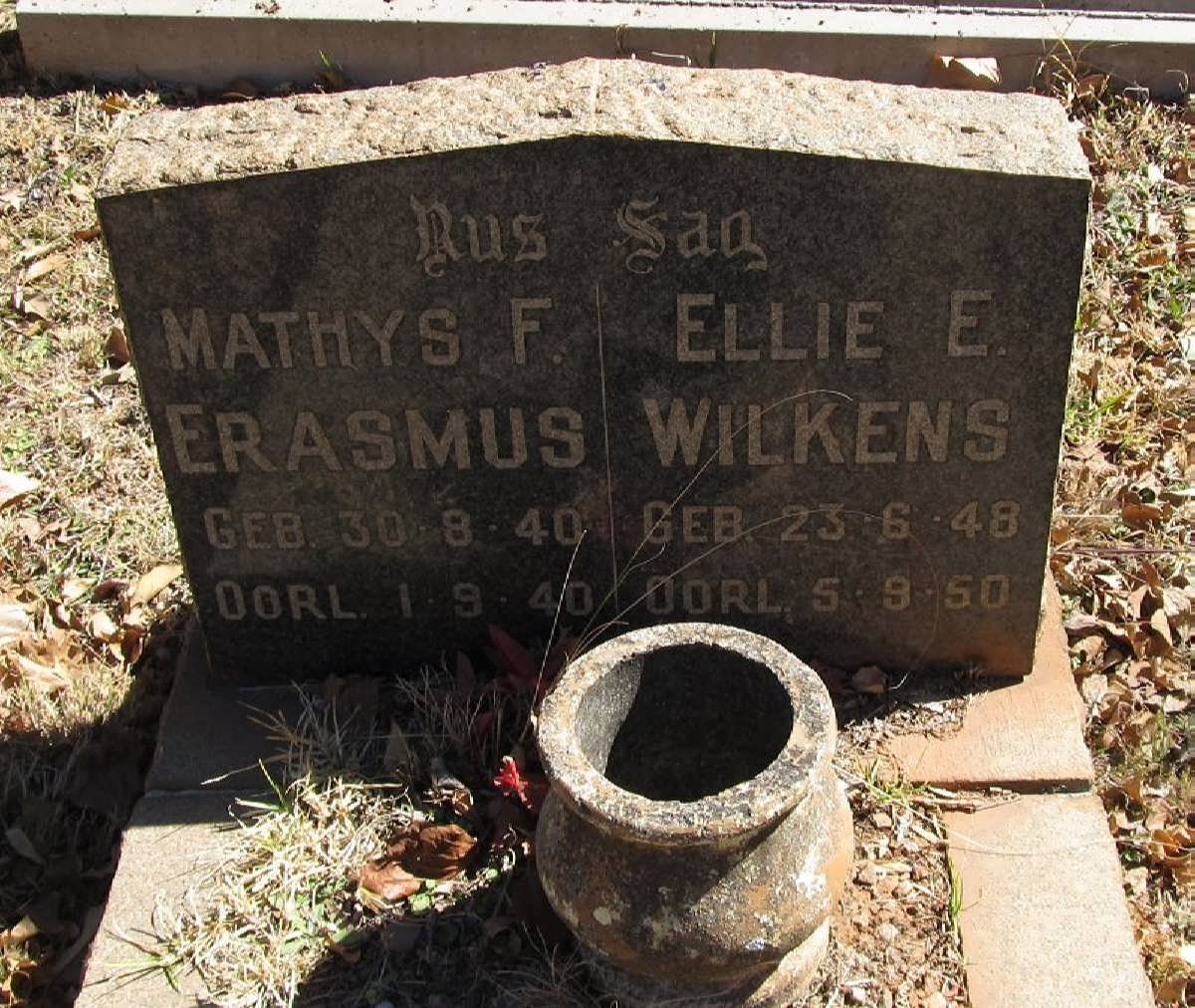 ERASMUS Mathys F. 1940-1940 :: WILKENS Ellie E. 1948-1950