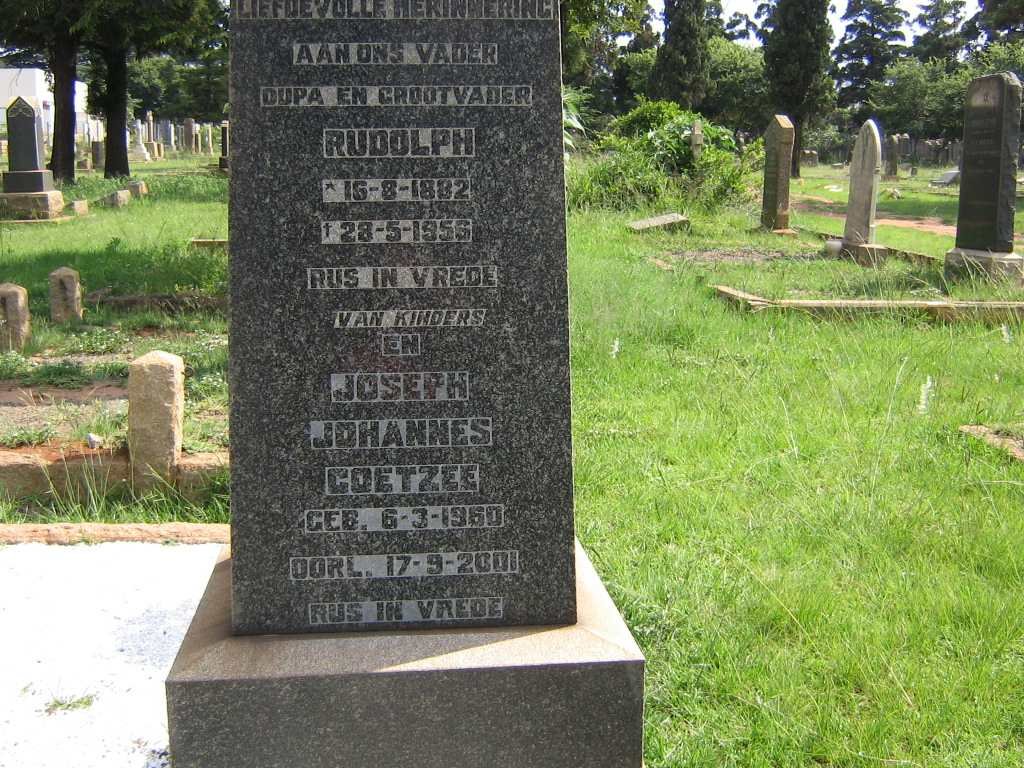 ESCH Rudolph 1882-1956 :: COETZEE Joseph Johannes  1960-2001