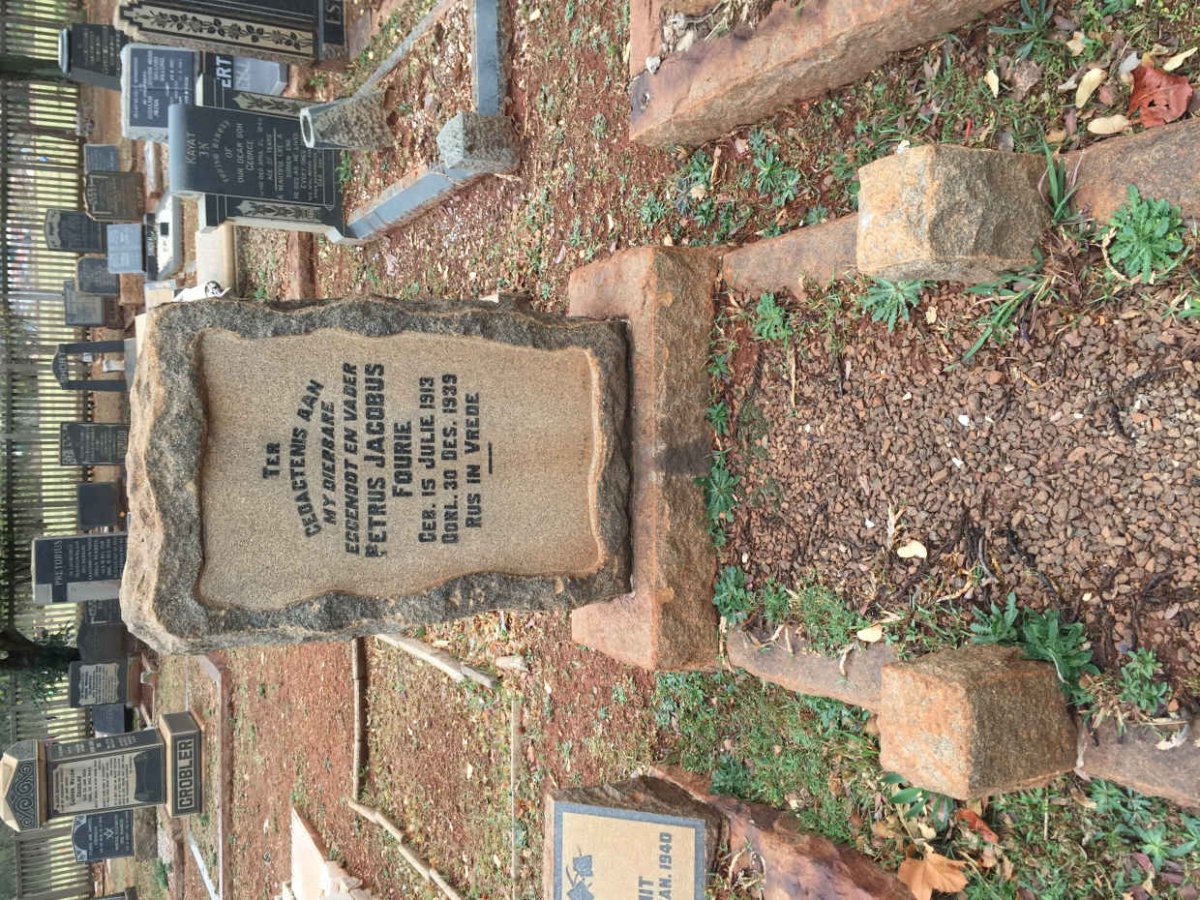 FOURIE Petrus Jacobus 1913-1939