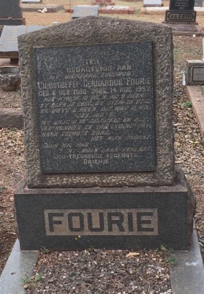 FOURIE Christoffel Gerhardus 1900-1942