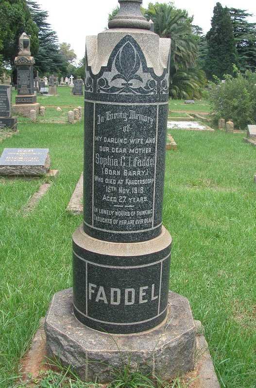 FADDEL Sophia C.I. nee BARRY -1916