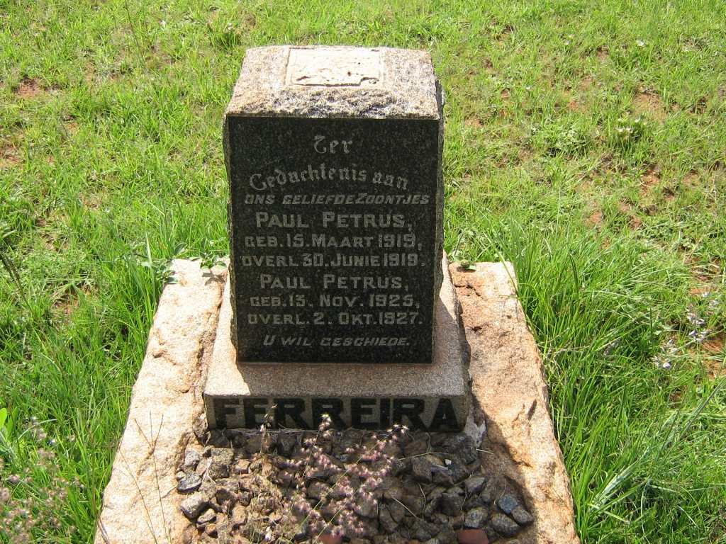 FERREIRA Paul Petrus 1919-1919 :: FERREIRA Paul Petrus  1925-1927